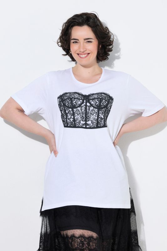 Corset Motif Oversized Short Sleeve Tee