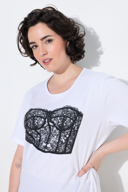 Corset Motif Oversized Short Sleeve Tee