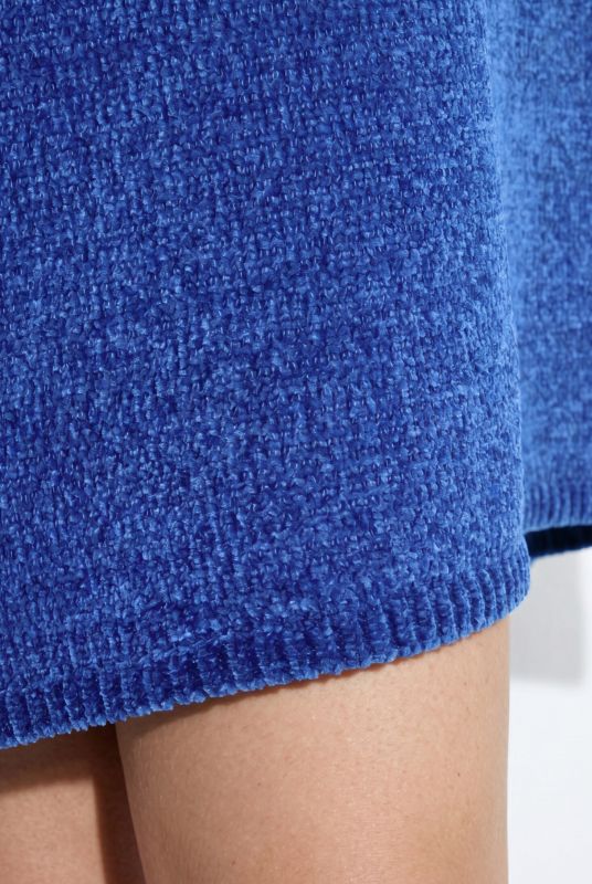 Chenille Knit Long Sleeve Turtleneck Sweater Dress