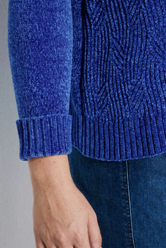 Chenille Knit Long Sleeve Turtleneck Sweater