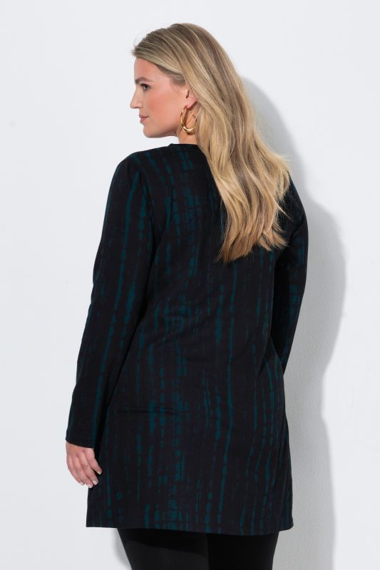 Batik Stripe Long Sleeve V-Neck Tunic Tee