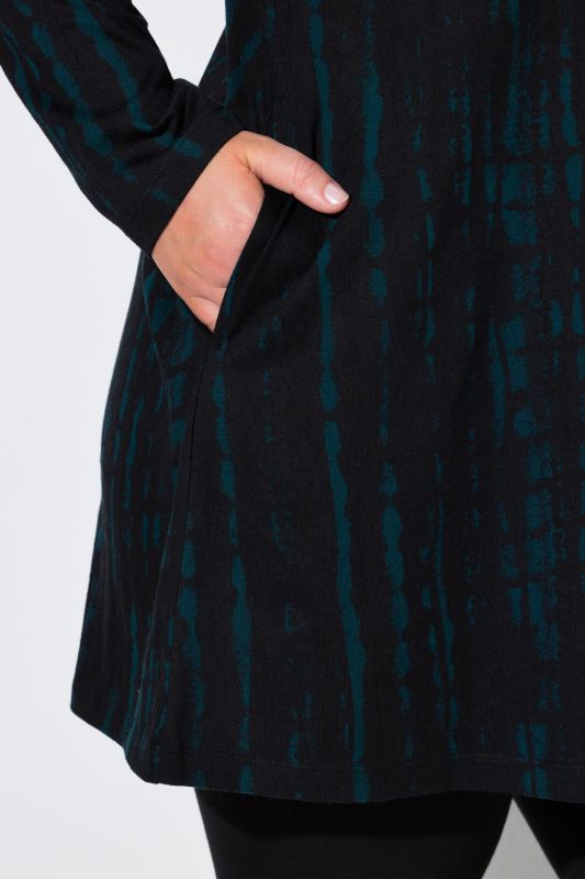 Batik Stripe Long Sleeve V-Neck Tunic Tee