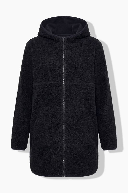 Longline Teddy Fleece Hooded Jacket
