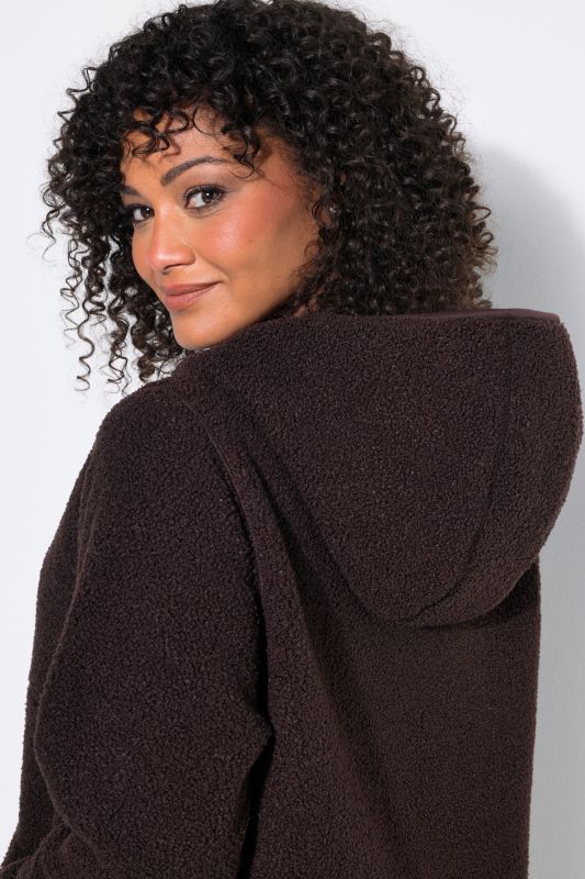 Longline Teddy Fleece Hooded Jacket