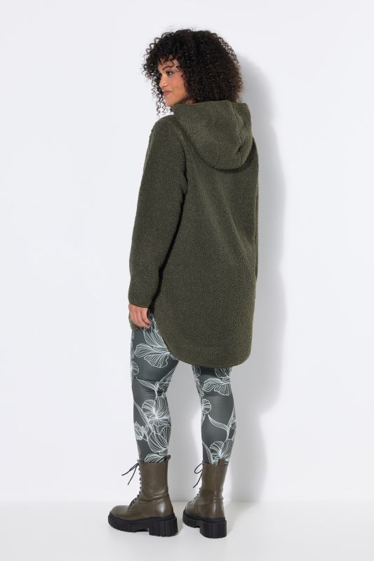 Longline Teddy Fleece Hooded Jacket