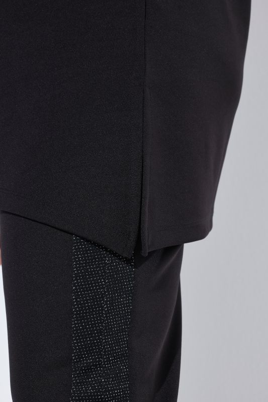 Asymmetric Rhinestoned A-Line Knit Tunic