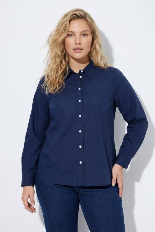 Long Sleeve Button-Down Blouse