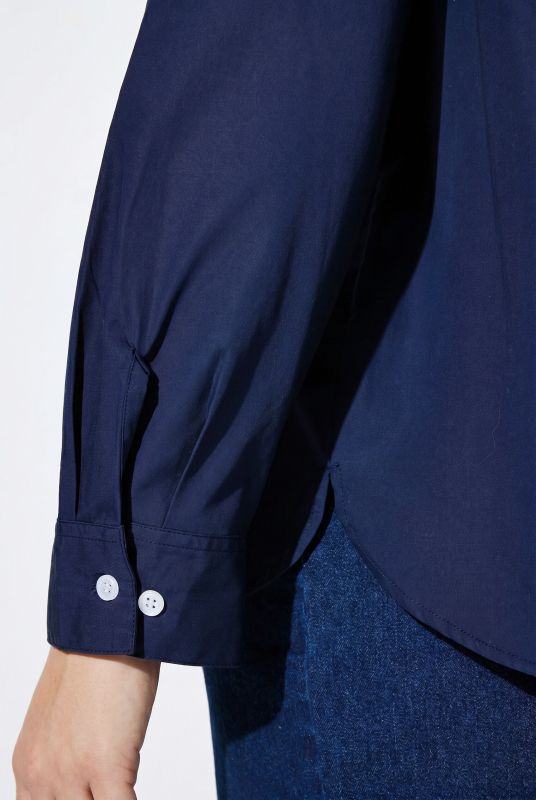 Long Sleeve Button-Down Blouse