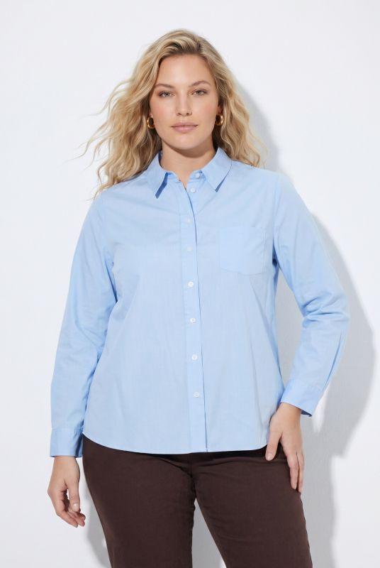 Long Sleeve Button-Down Blouse
