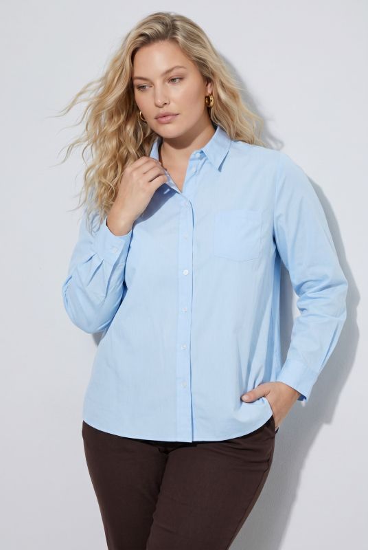 Long Sleeve Button-Down Blouse