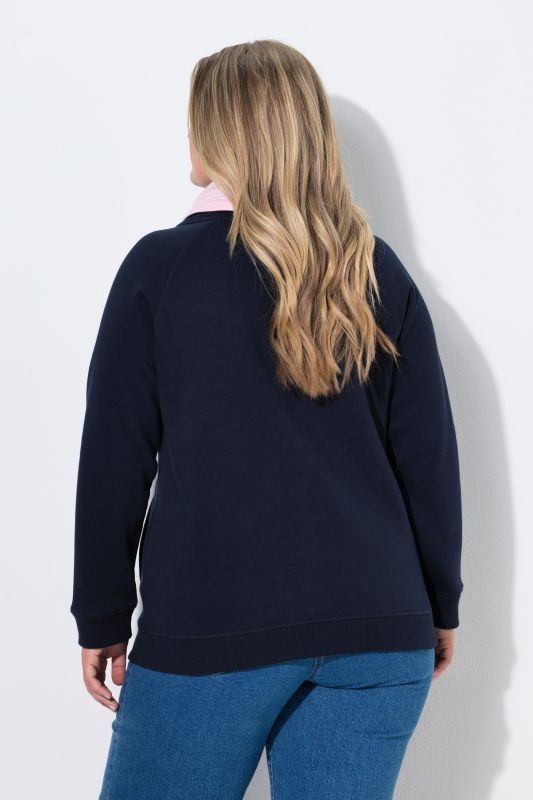 Rolled Collar Drawstring Sweatshirt