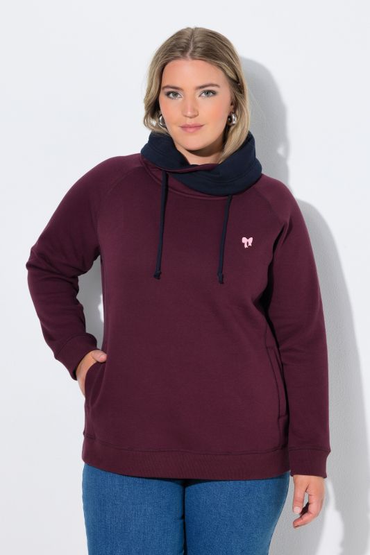 Rolled Collar Drawstring Sweatshirt