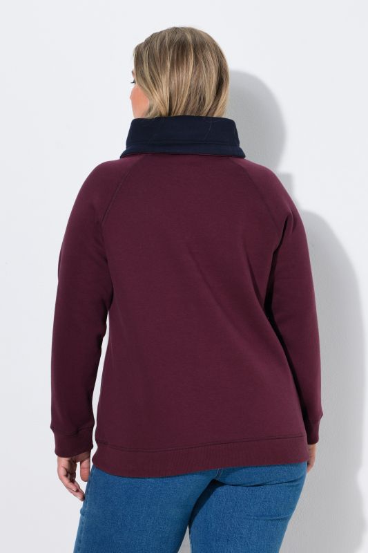 Rolled Collar Drawstring Sweatshirt