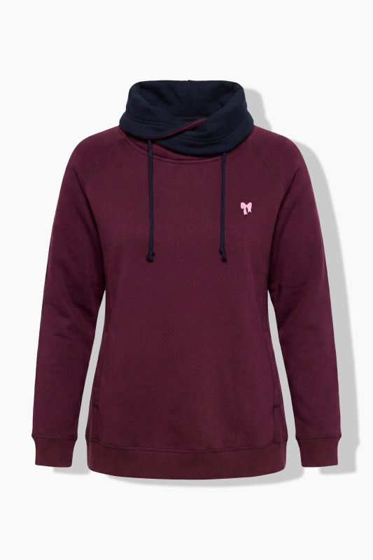Rolled Collar Drawstring Sweatshirt