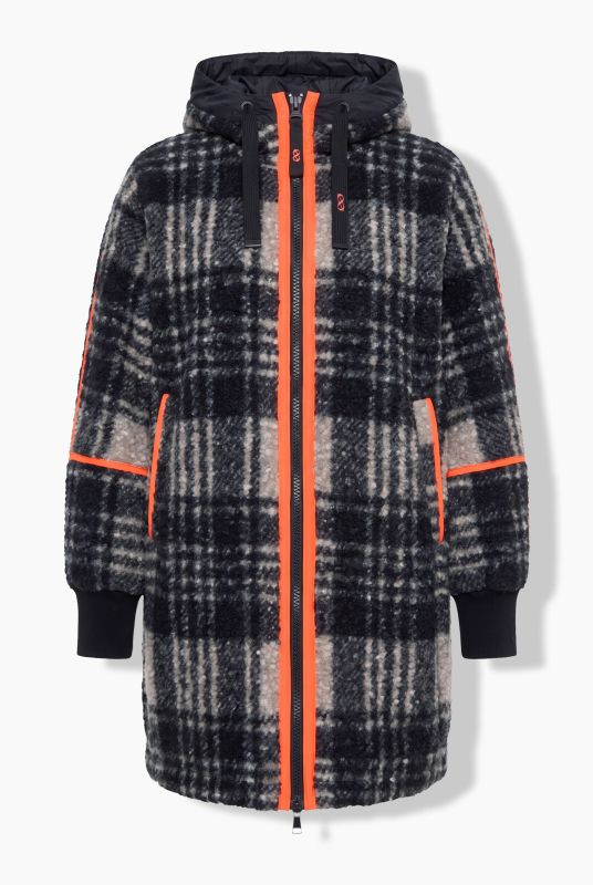 Plaid Boucle Textured Wool-Look Jacket