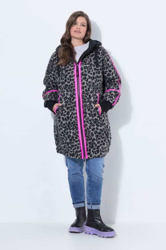 Plaid Boucle Textured Wool-Look Jacket
