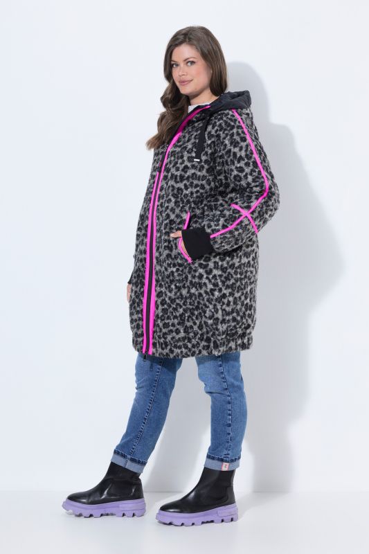 Plaid Boucle Textured Wool-Look Jacket