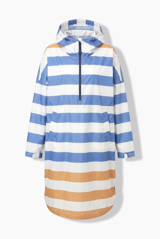 Colorblock Striped Rain Poncho