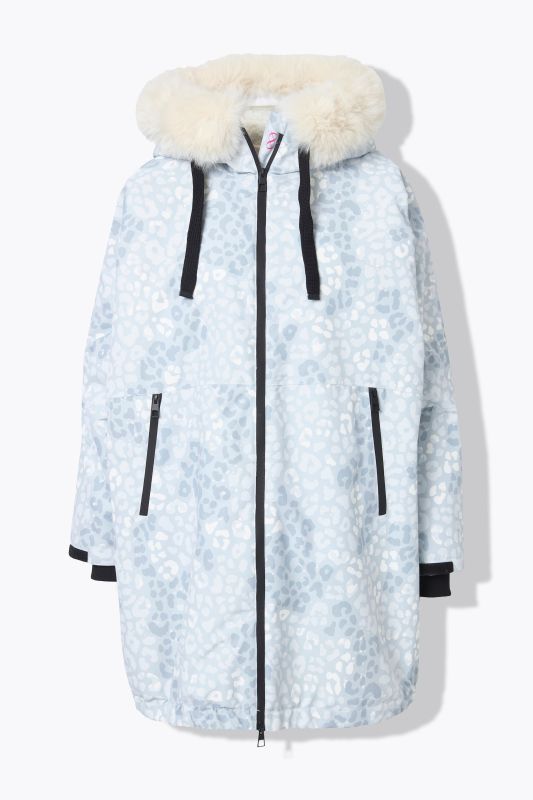 Oversized Teddy-Lined Leopard Print Parka
