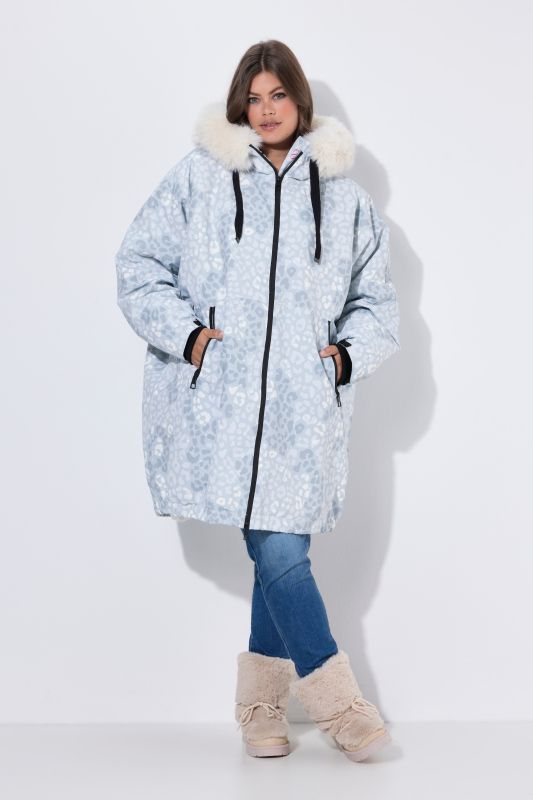 Oversized Teddy-Lined Leopard Print Parka