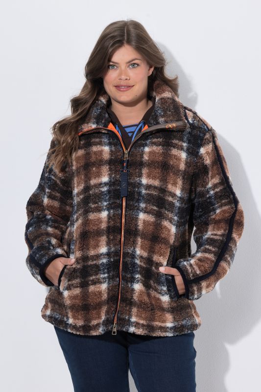 Plaid Teddy Fleece  Jacket