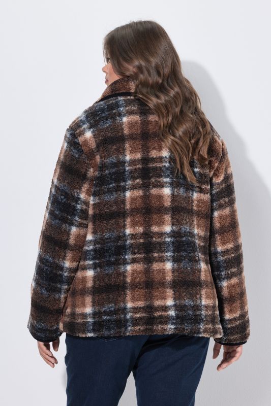 Plaid Teddy Fleece  Jacket