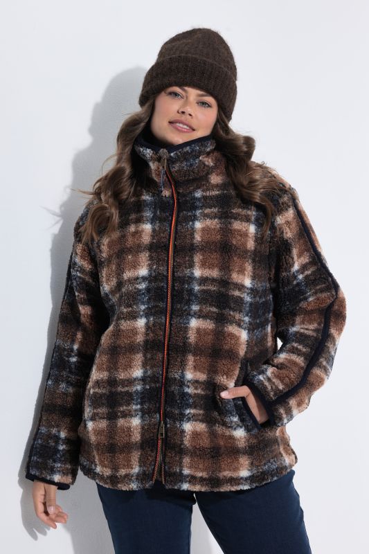 Plaid Teddy Fleece  Jacket
