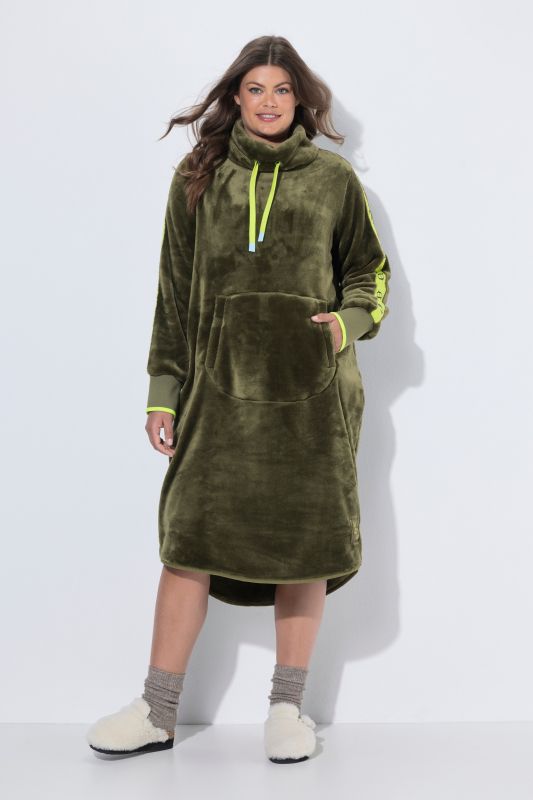 Plush Teddy Fleece Turtleneck Dress