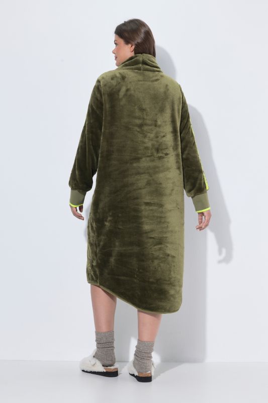 Plush Teddy Fleece Turtleneck Dress