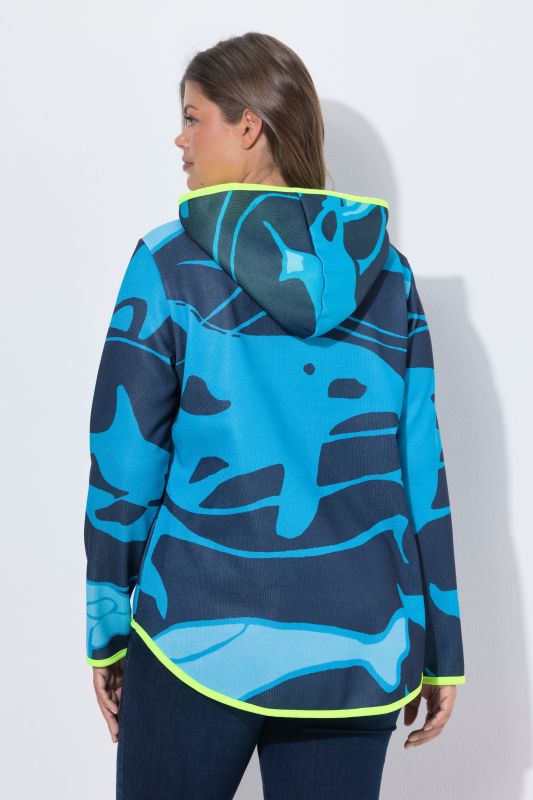 Maritime Print Fleece-Lined Half-Zip Sweater
