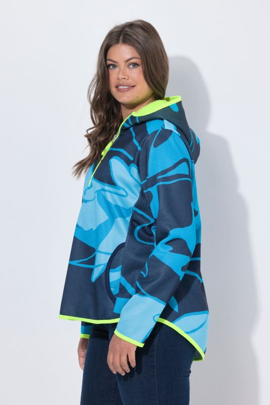Maritime Print Fleece-Lined Half-Zip Sweater