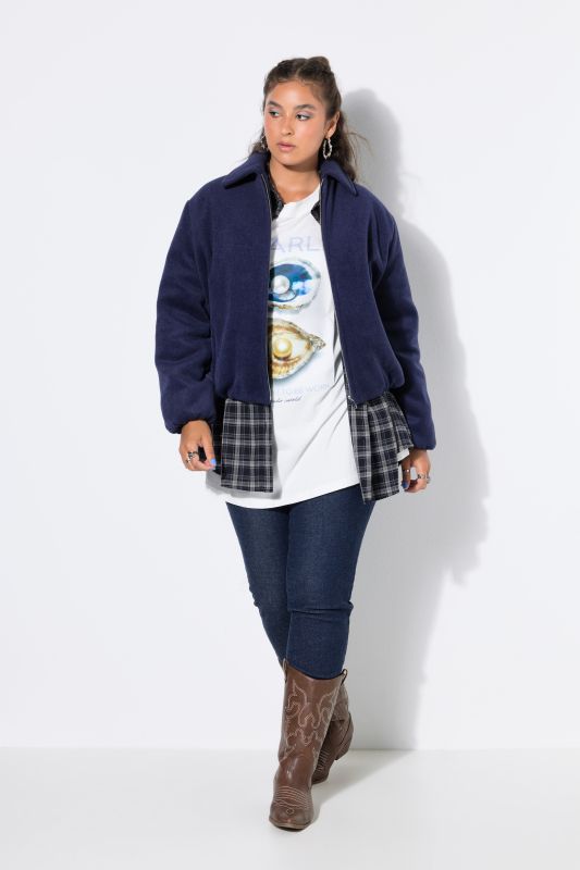 Wool-Look Zip Bomber Jacket