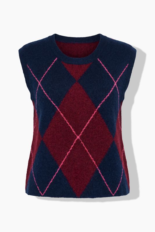 Argyle Wool-Blend Sweater Vest