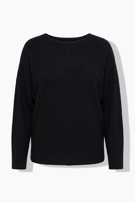 Decorative Cross Ribbed Batwing Sleeve Sweater