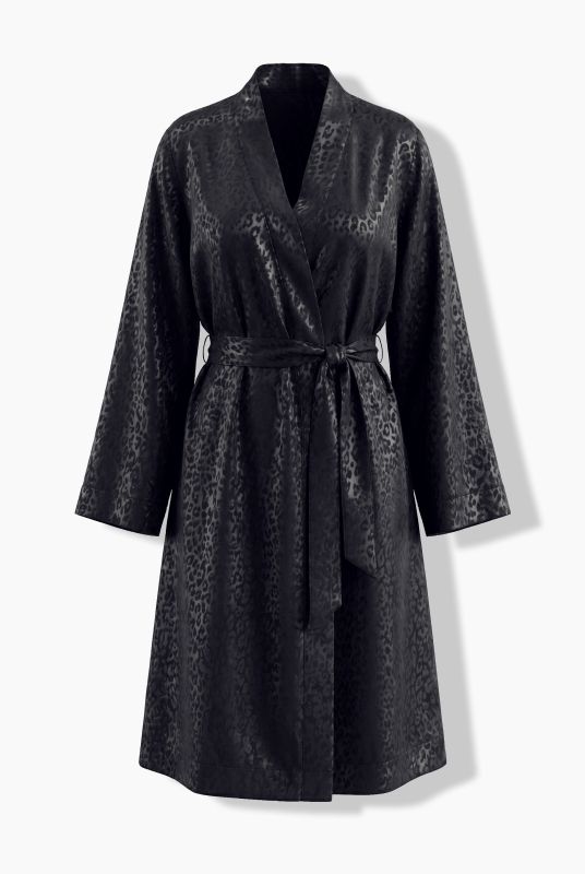 TruYou Satin Leopard Print Robe