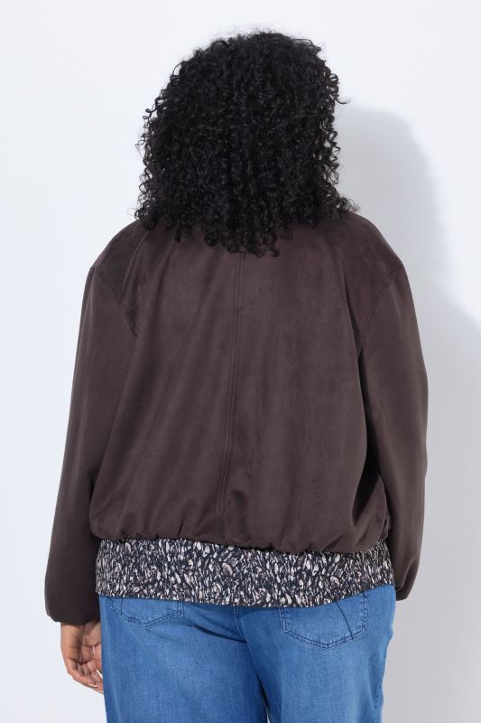 Faux Suede Blouson Jacket