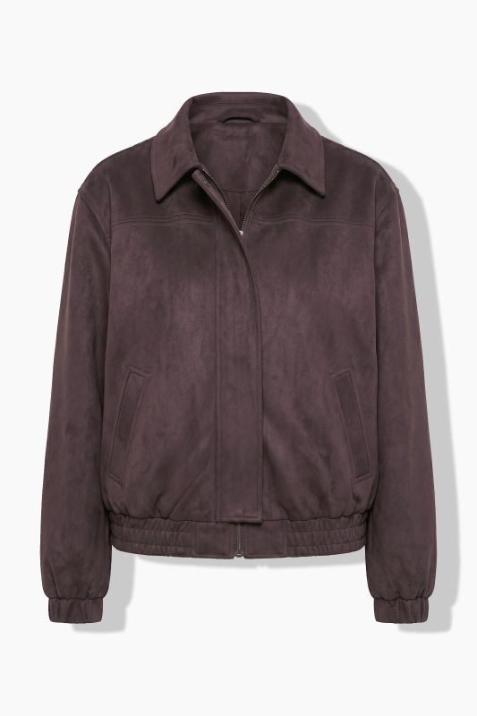 Faux Suede Blouson Jacket