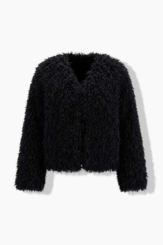 Cropped Faux Fur Jacket