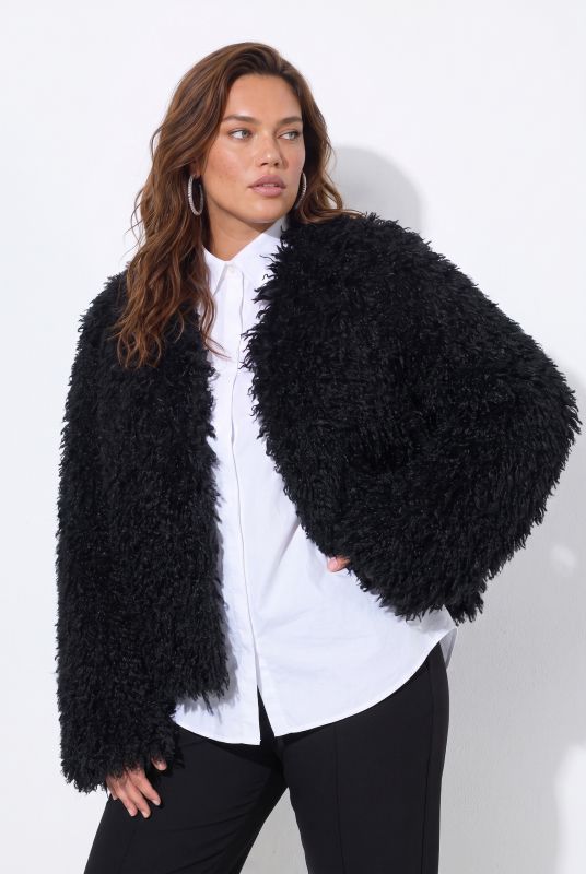 Cropped Faux Fur Jacket