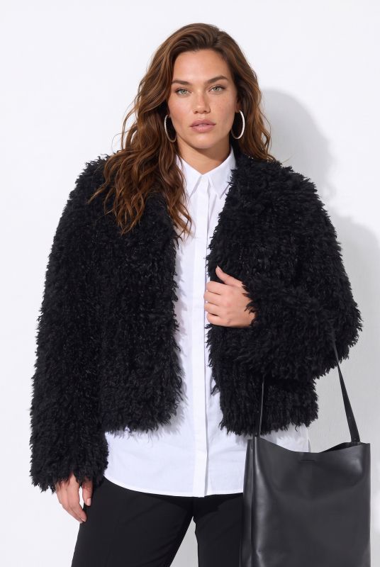 Cropped Faux Fur Jacket
