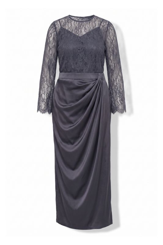 Draped Satin Maxi Skirt