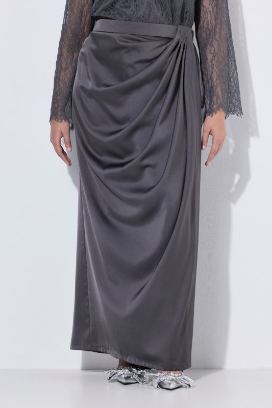 Draped Satin Maxi Skirt