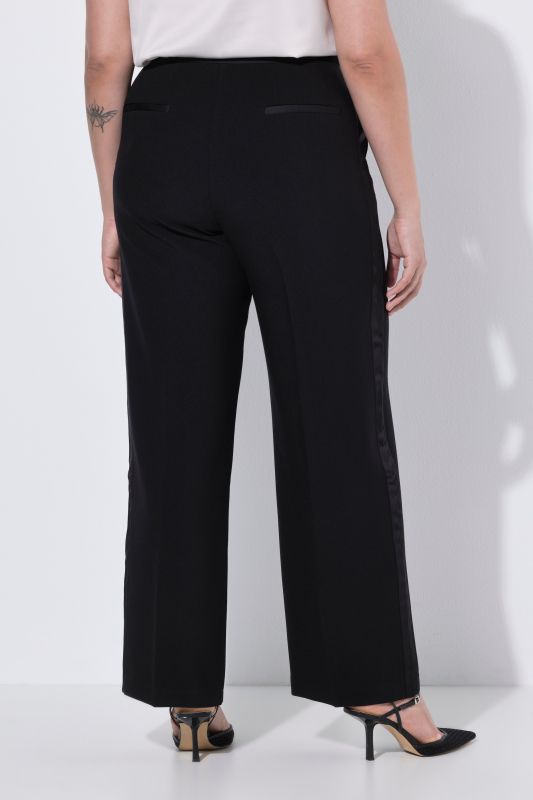 Satin Side Stripe Elastic Waist Pants