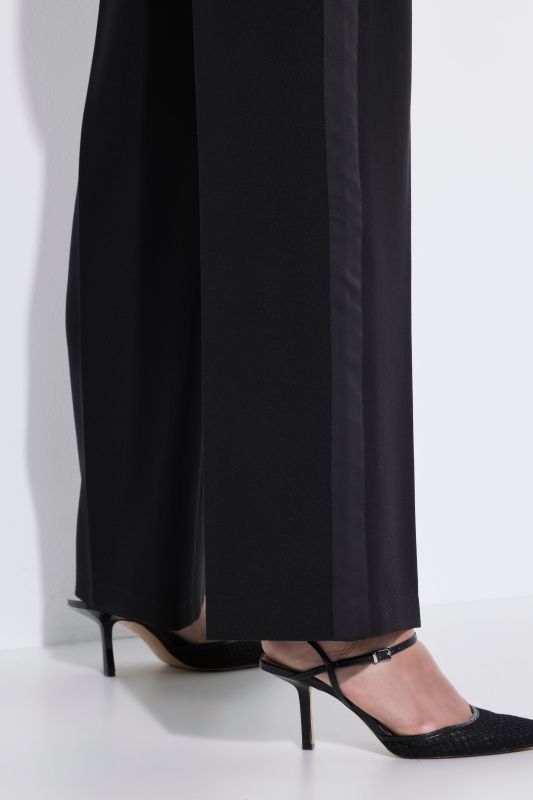 Satin Side Stripe Elastic Waist Pants