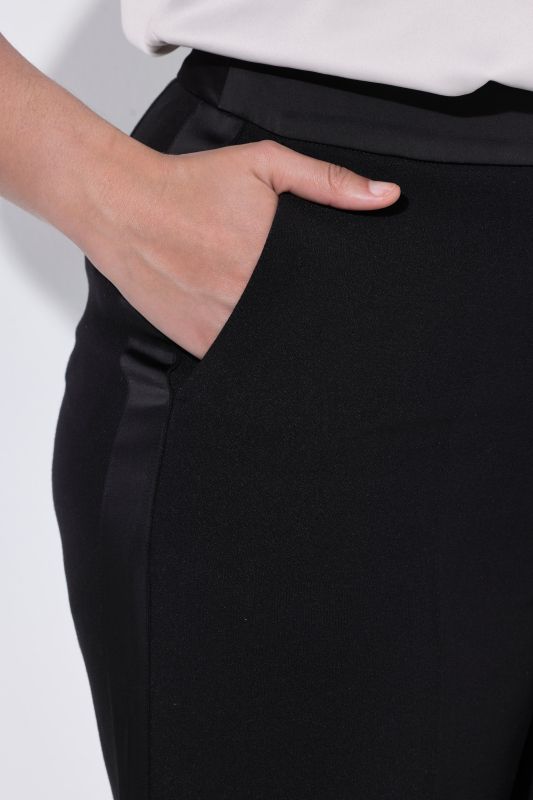 Satin Side Stripe Elastic Waist Pants