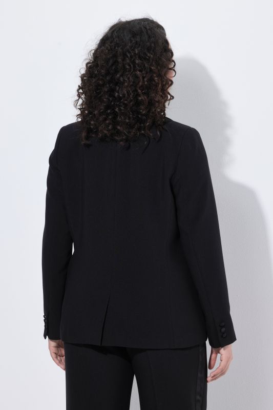 Satin Detail Tailored Tuxedo Jacket