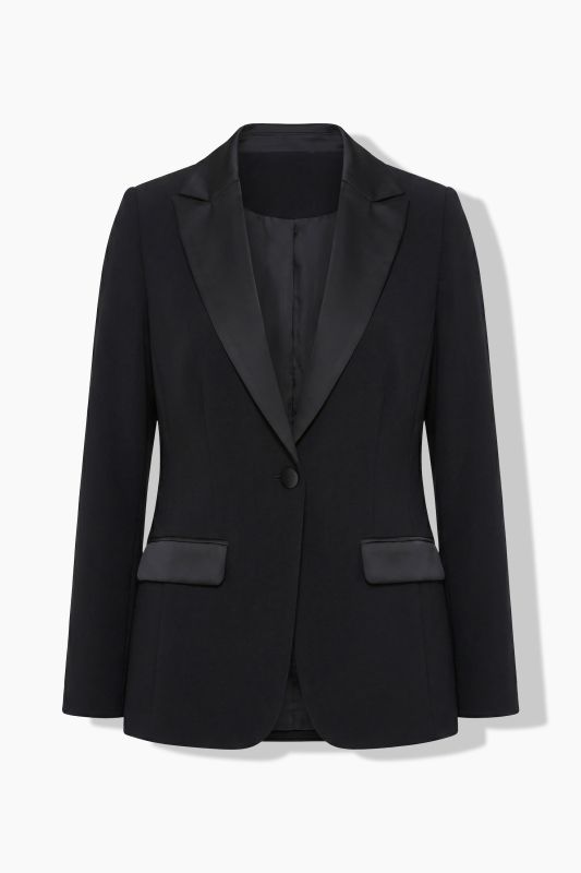Satin Detail Tailored Tuxedo Jacket