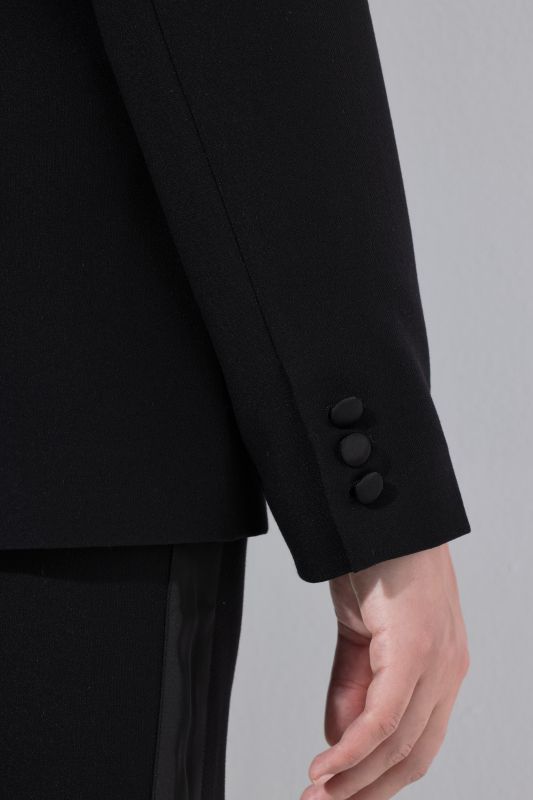 Satin Detail Tailored Tuxedo Jacket