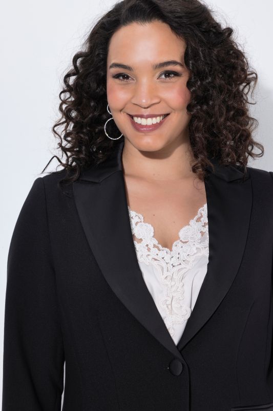 Satin Detail Tailored Tuxedo Jacket