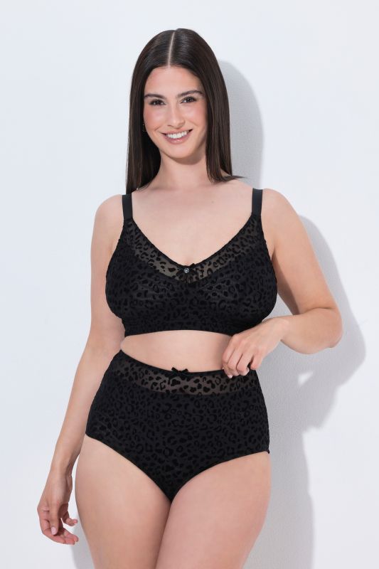 TruYou Sheer Leopard Print Underwire-Free Bralette